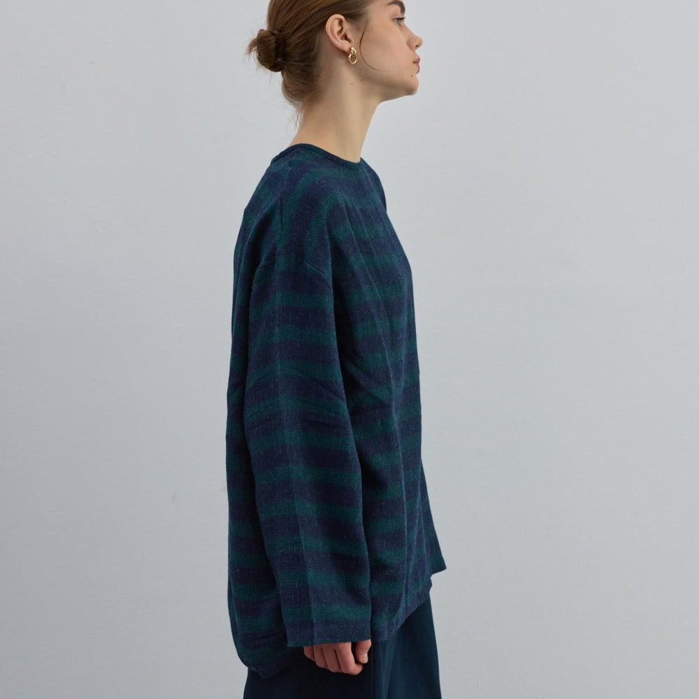 Çizgili İnce Triko Yeşil - Yeşil