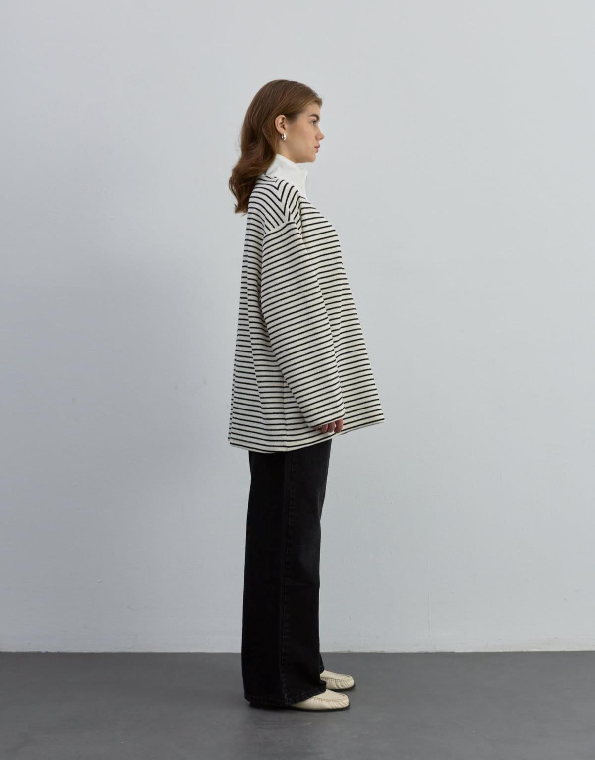 Fermuarlı Sweat Siyah - Siyah