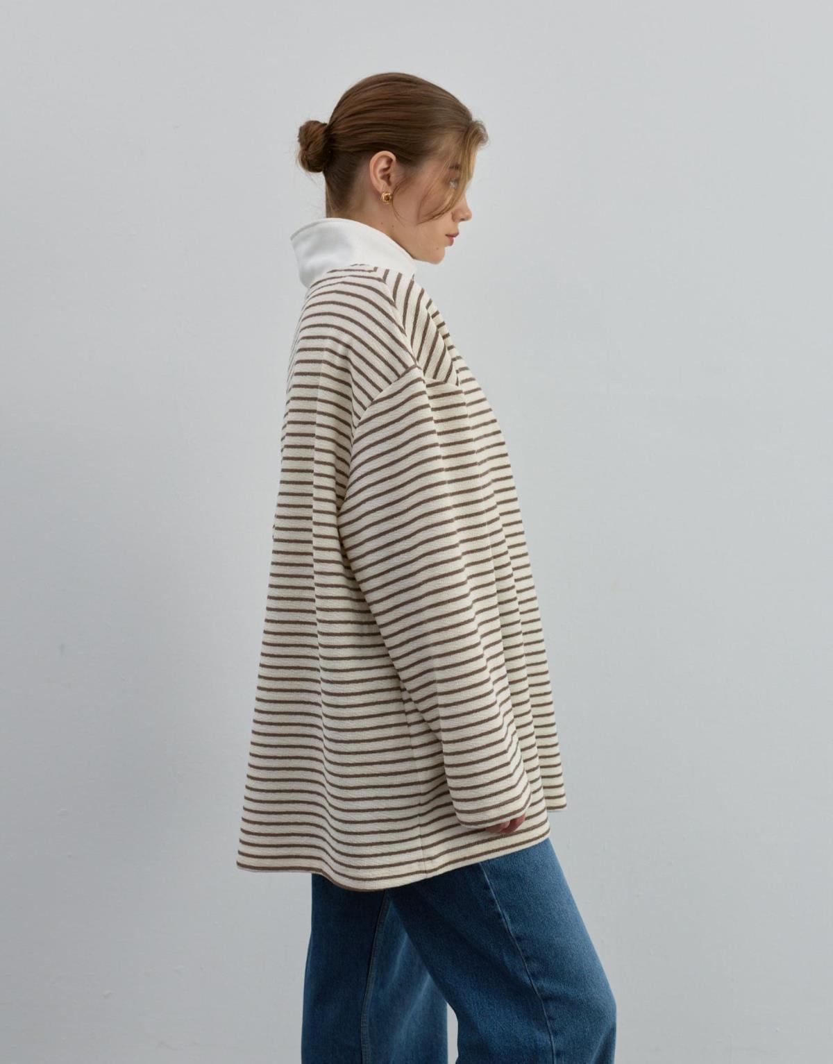 Fermuarlı Sweat Kahve - Kahve