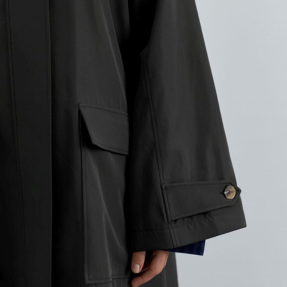 
                      
                        Kapüşonlu Fermuarlı Trenç Siyah - Siyah
                      
                    