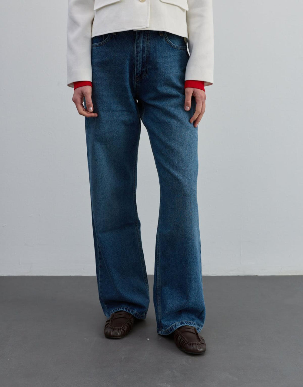 Düz Kesim Jean Koyu Mavi - Koyu Mavi