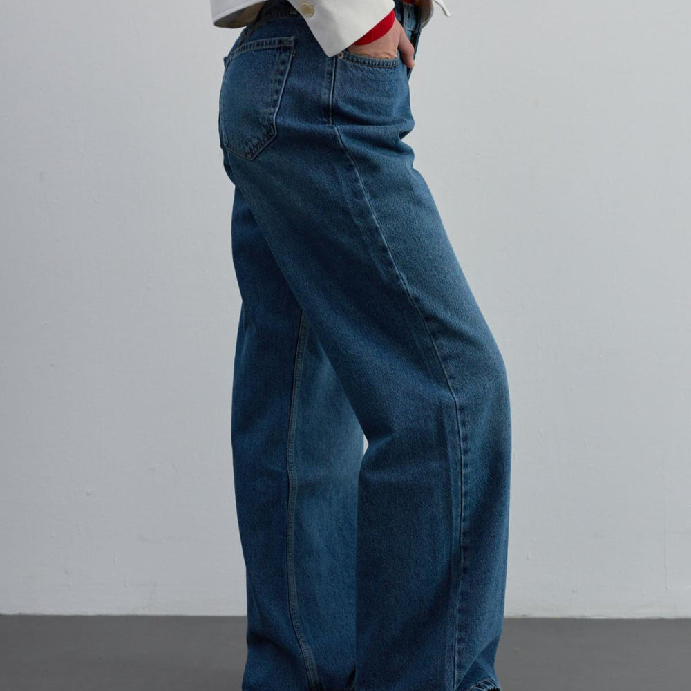 Düz Kesim Jean Koyu Mavi - Koyu Mavi