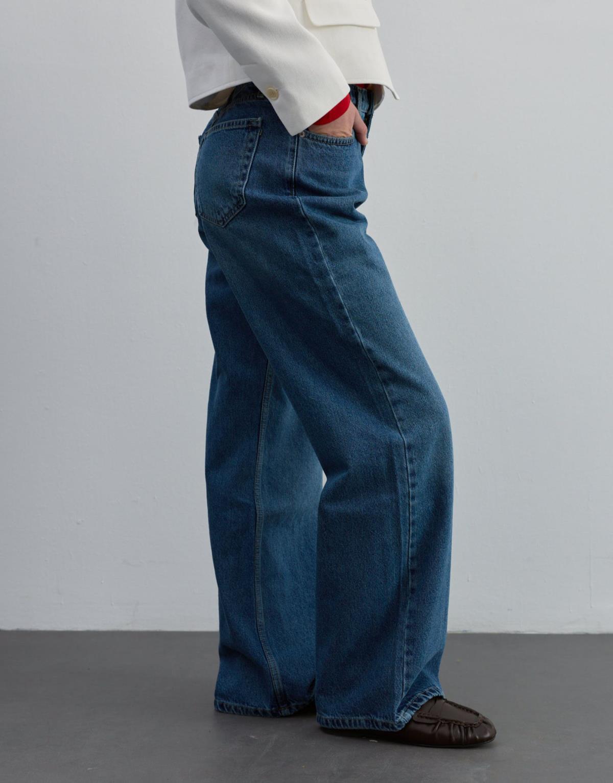 Düz Kesim Jean Koyu Mavi - Koyu Mavi