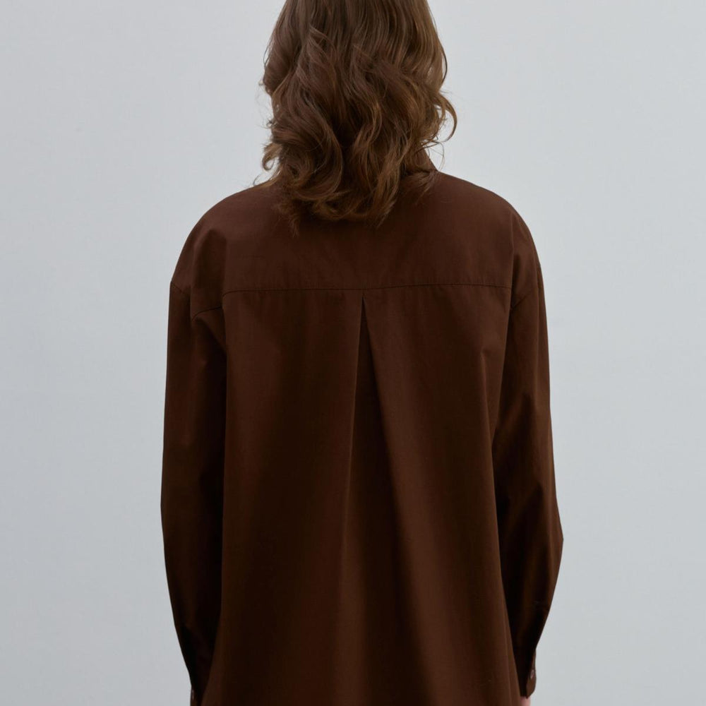 Yaka Detaylı Gömlek Kahve - Kahve