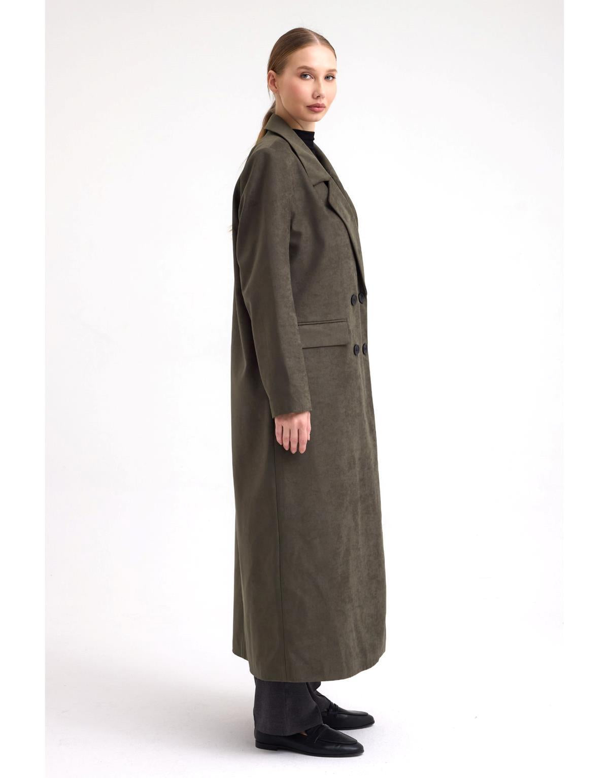 Süet Kaban Haki - Haki