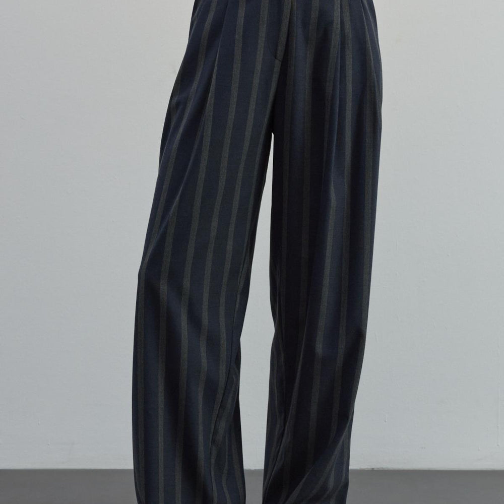 Çizgili Pantolon - Lacivert