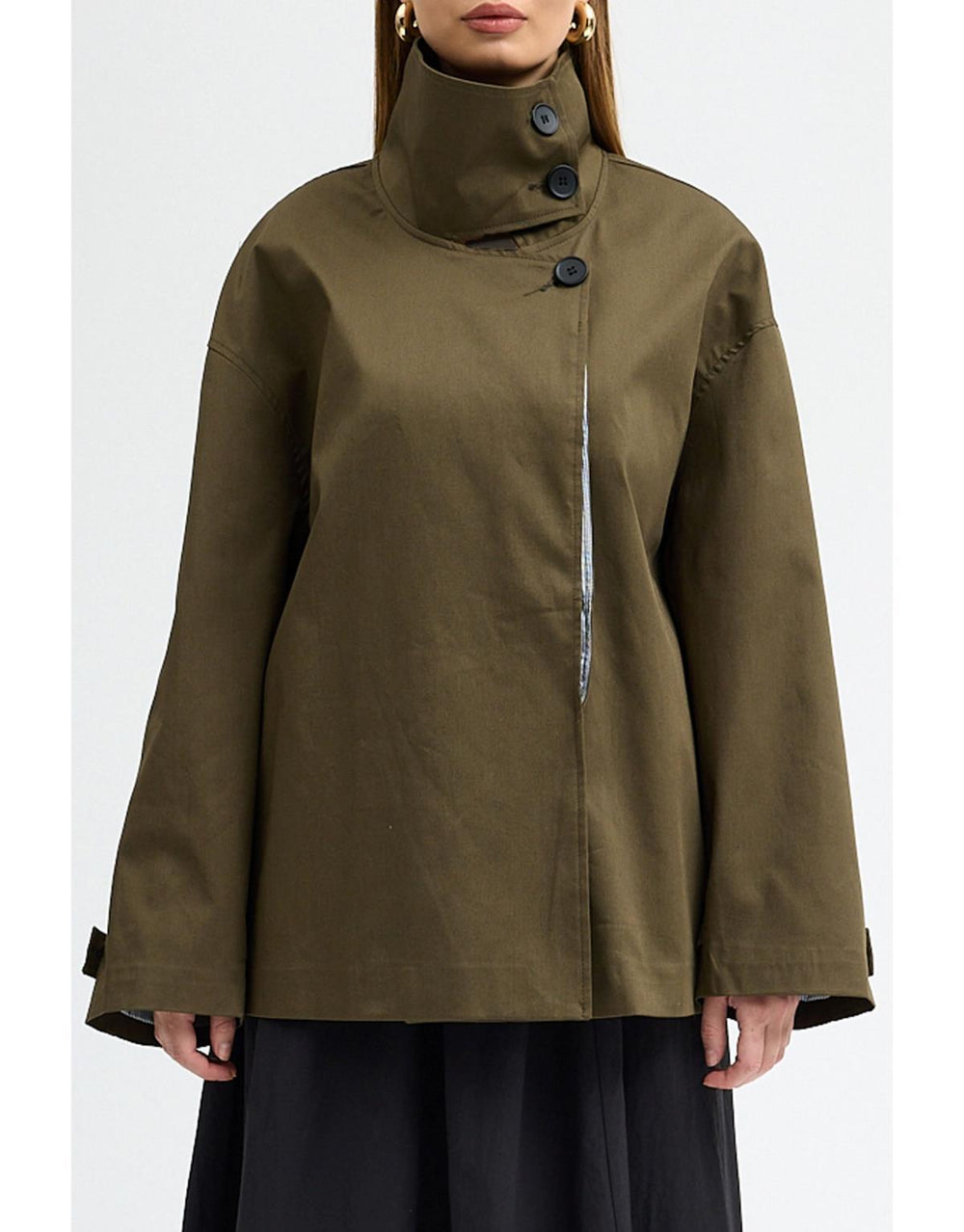 Kısa Trenç Haki - Haki