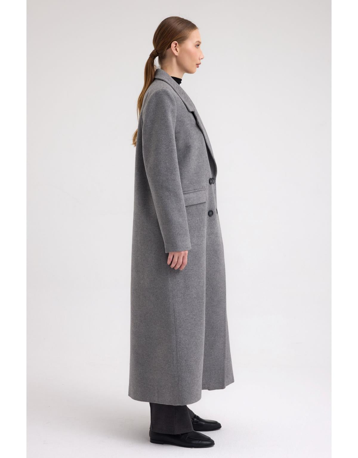 Kaşe Kaban Gri - Gri