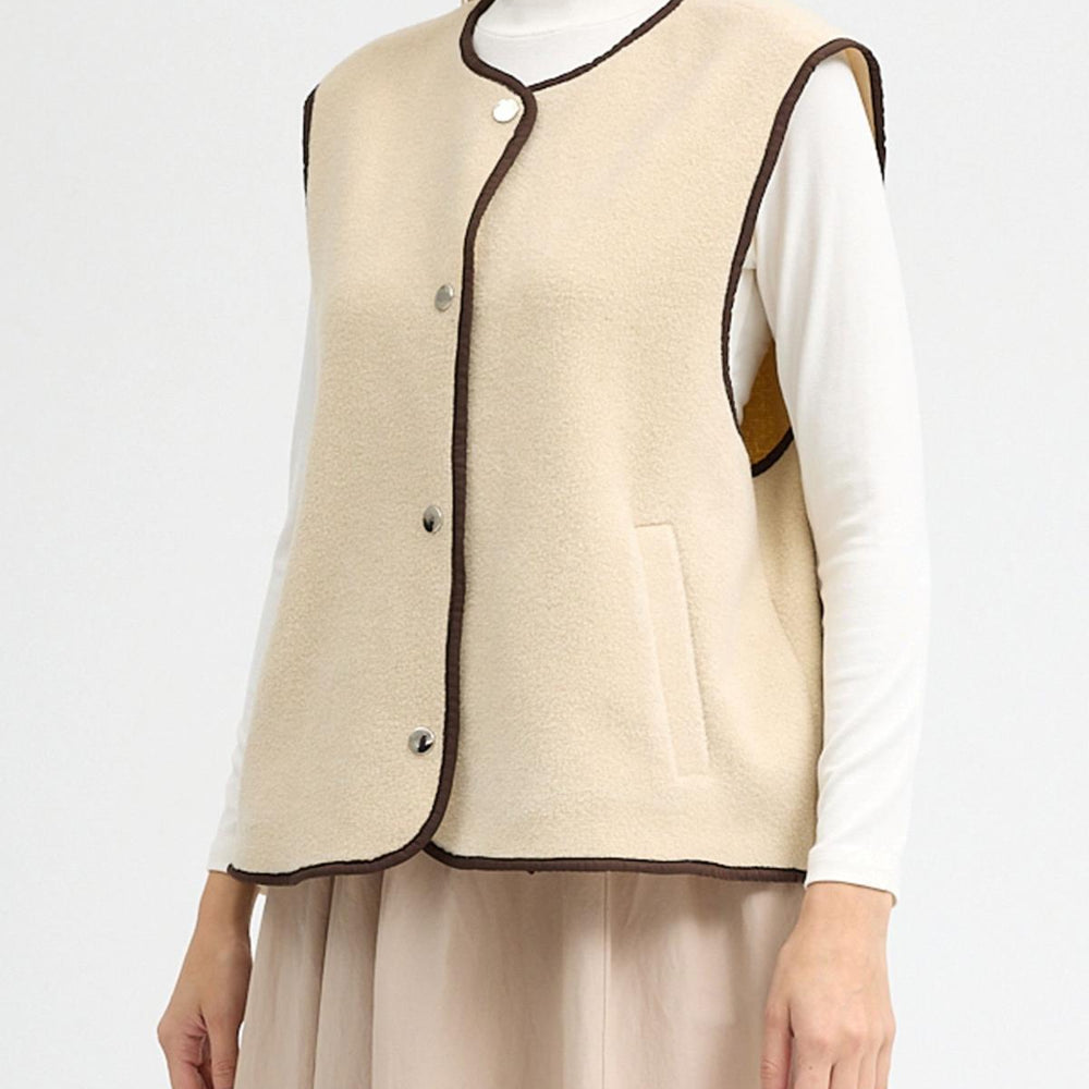 Yün Yelek Ekru - Ekru