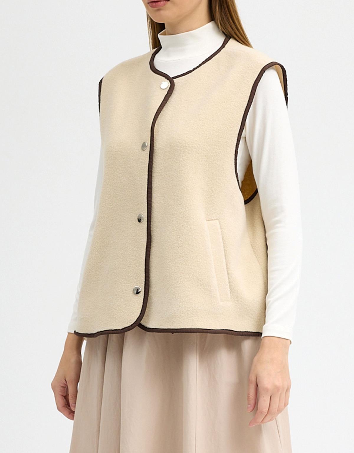 Yün Yelek Ekru - Ekru