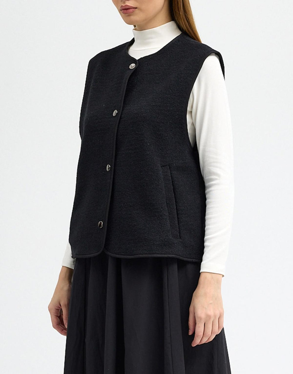 Yün Yelek Siyah - Siyah
