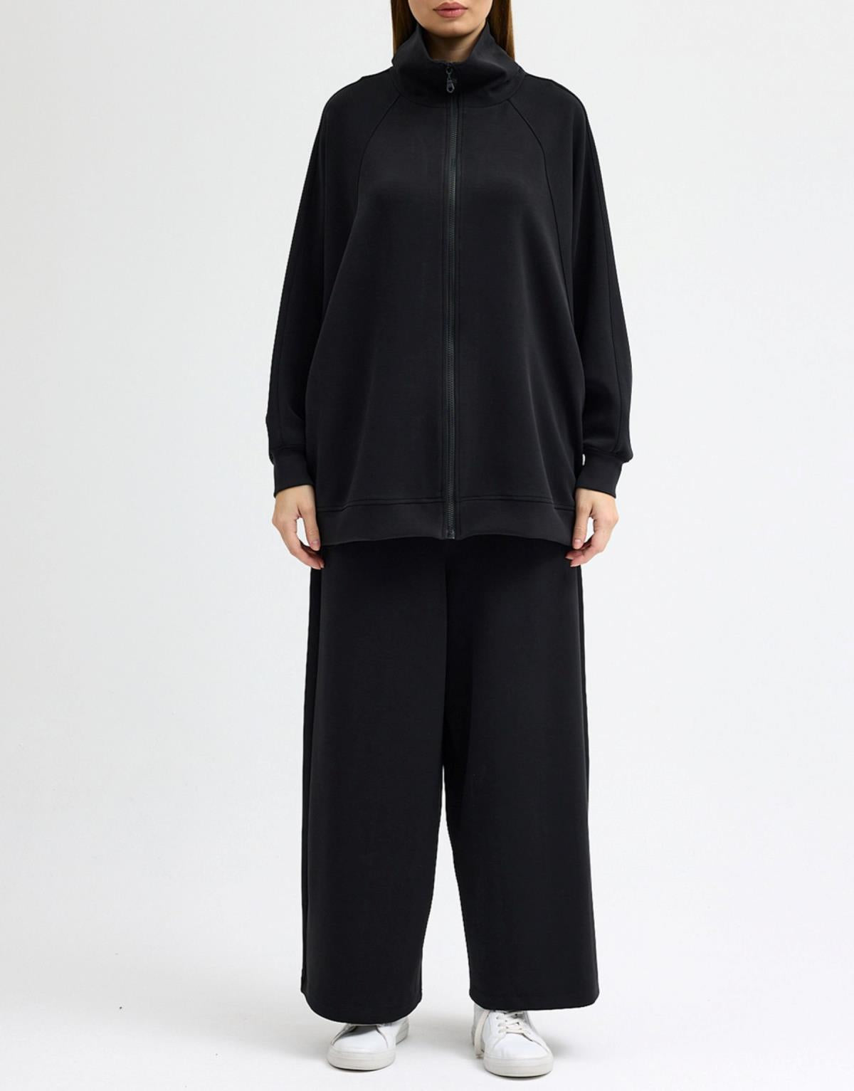 Yarasa Kol Modal Sweat Siyah - Siyah