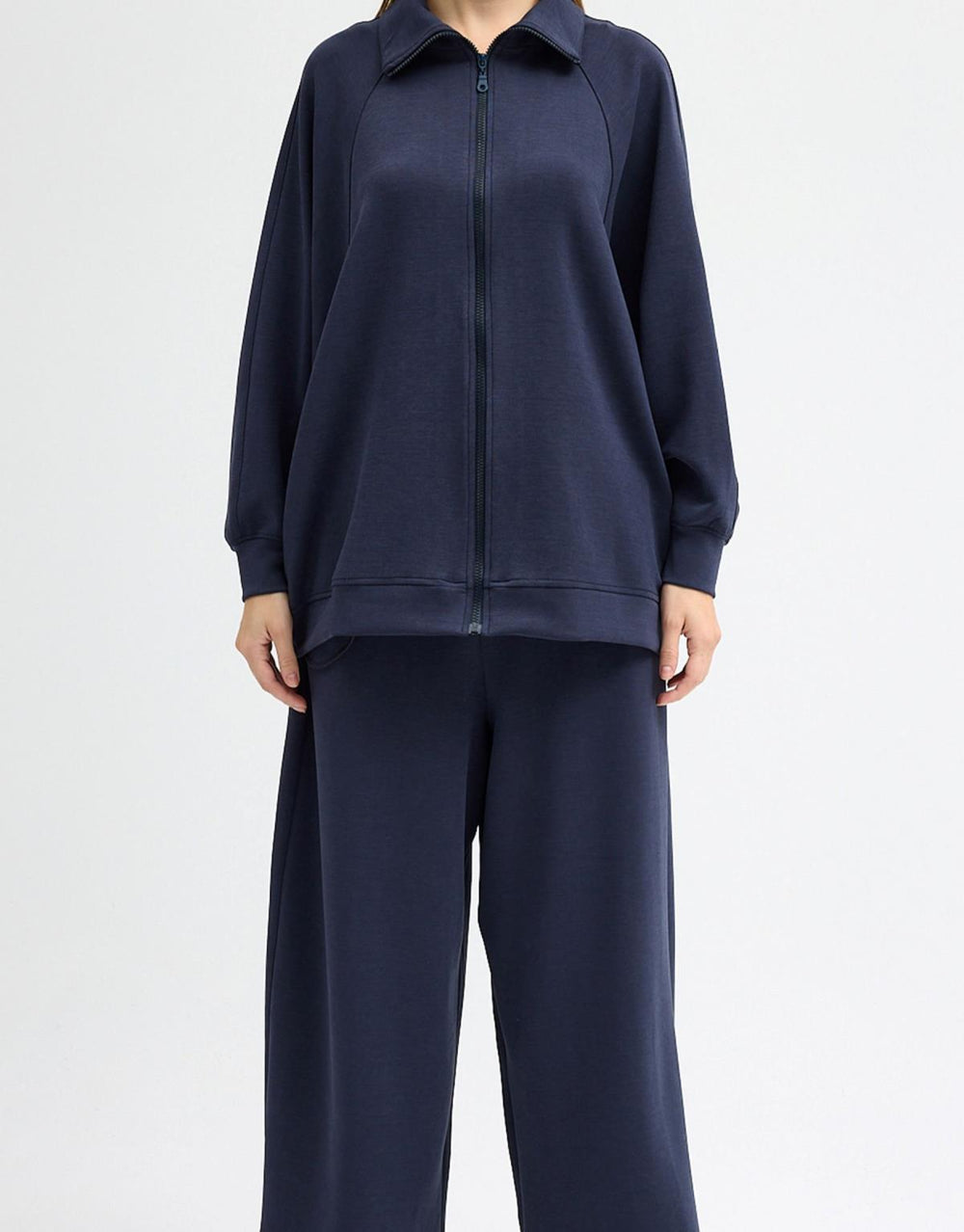 Yarasa Kol Modal Sweat Lacivert - Lacivert