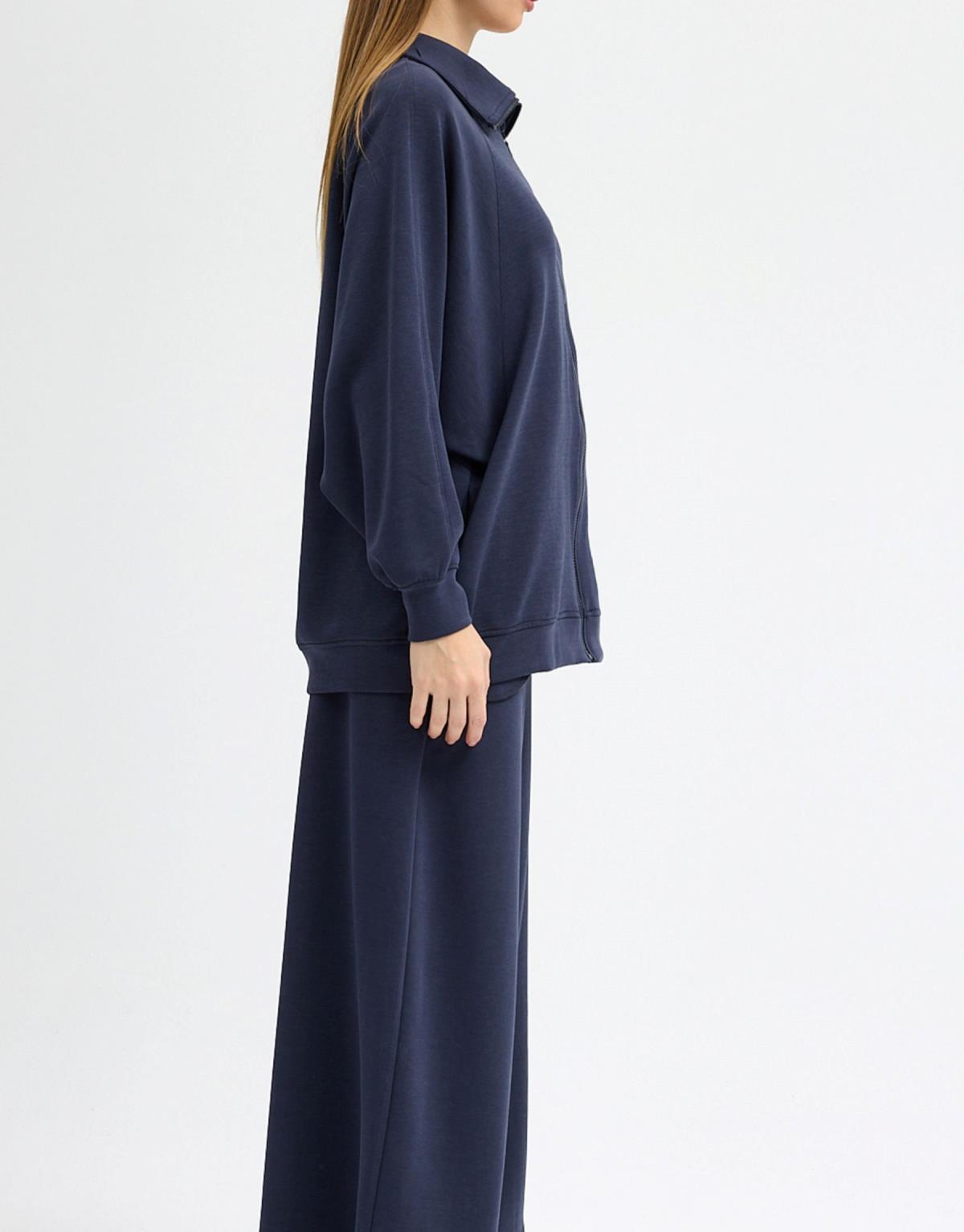 Yarasa Kol Modal Sweat Lacivert - Lacivert