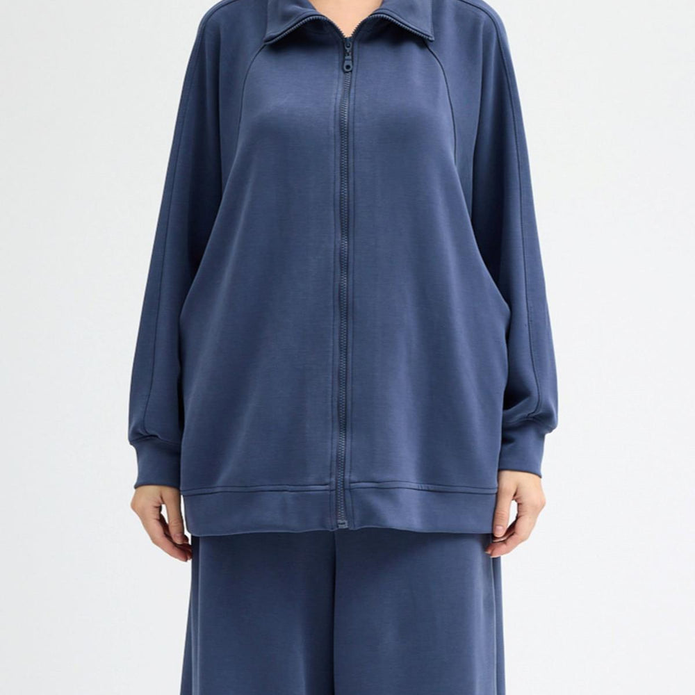 Yarasa Kol Modal Sweat İndigo - Indigo