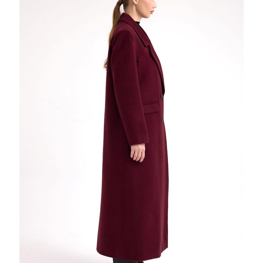 Kaşe Kaban Bordo - Bordo