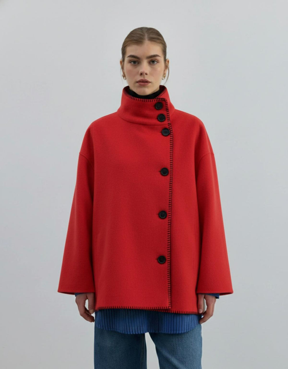 Yün Ceket Kırmızı - Kırmızı
