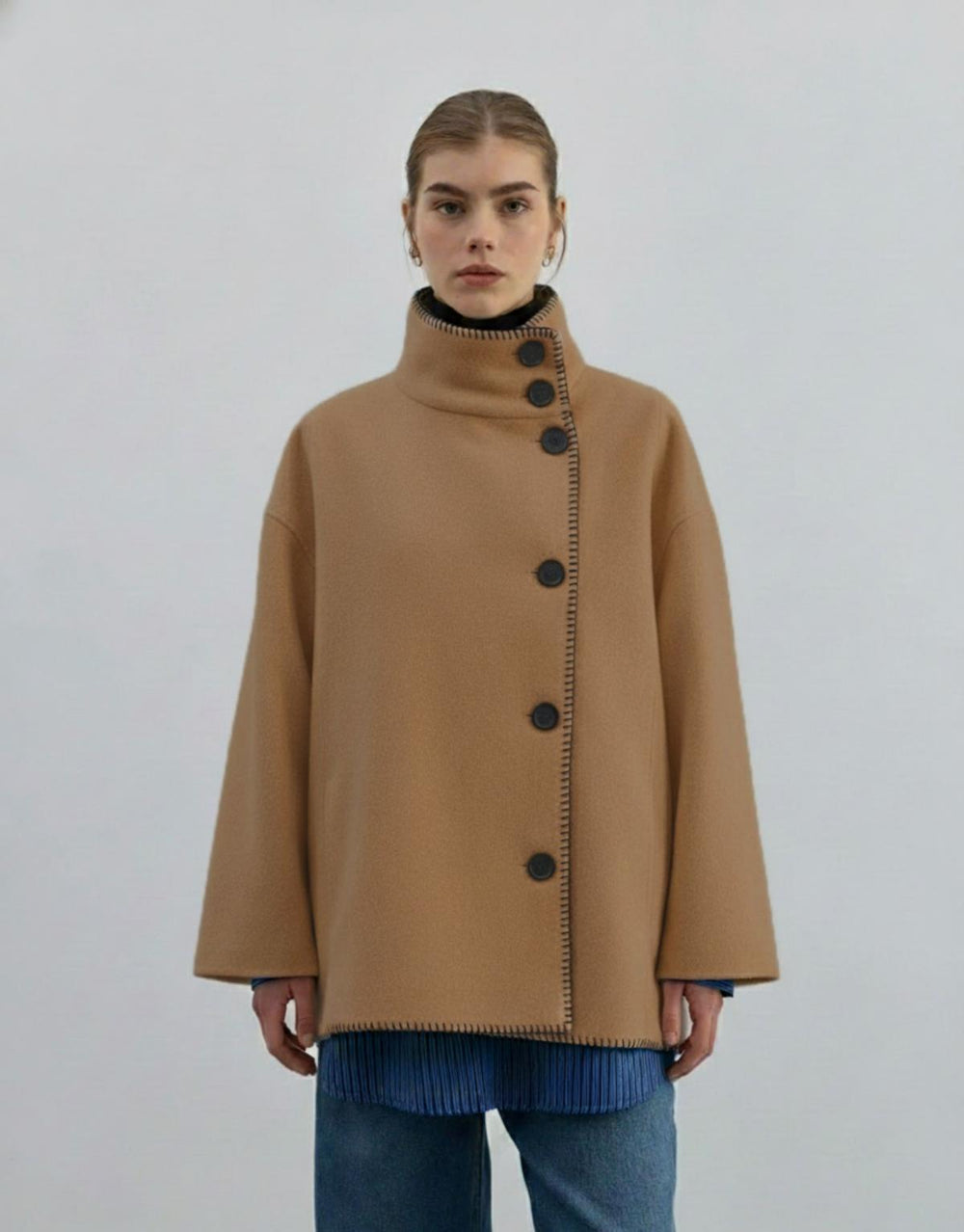 Yün Ceket Kahve - Kahve