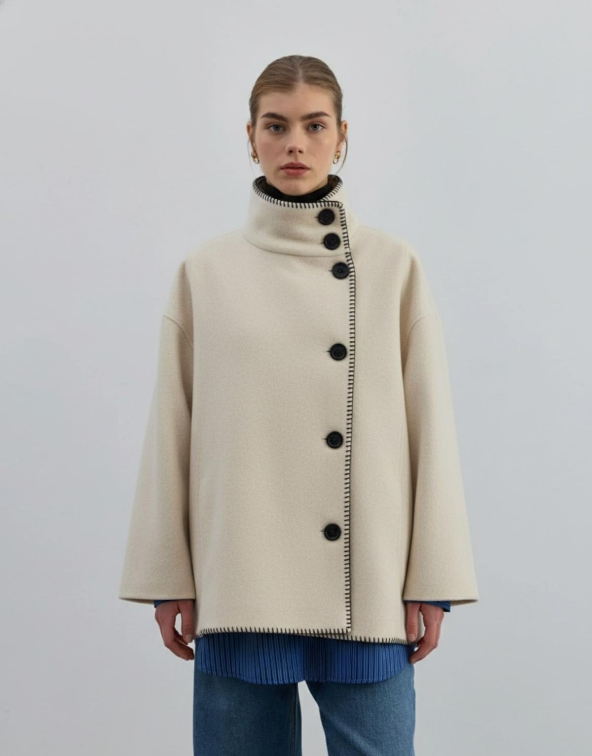 Yün Ceket Ekru - Ekru