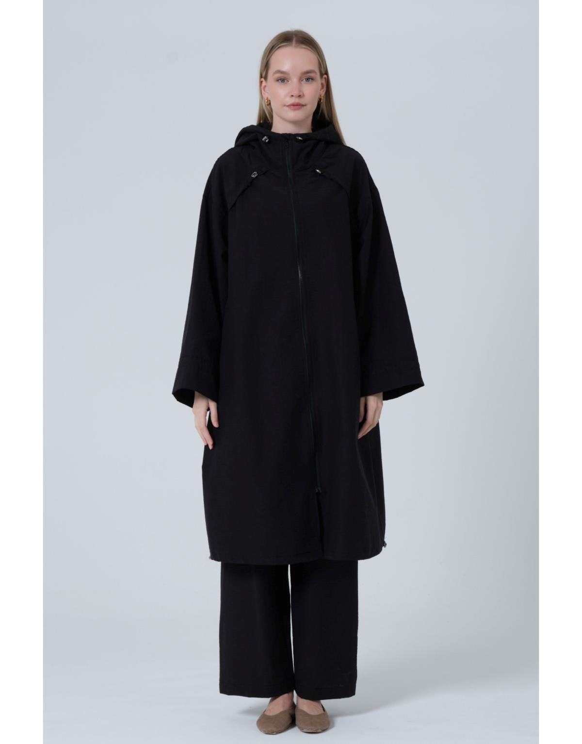 Vesp Uzun Yağmurluk Siyah - Siyah