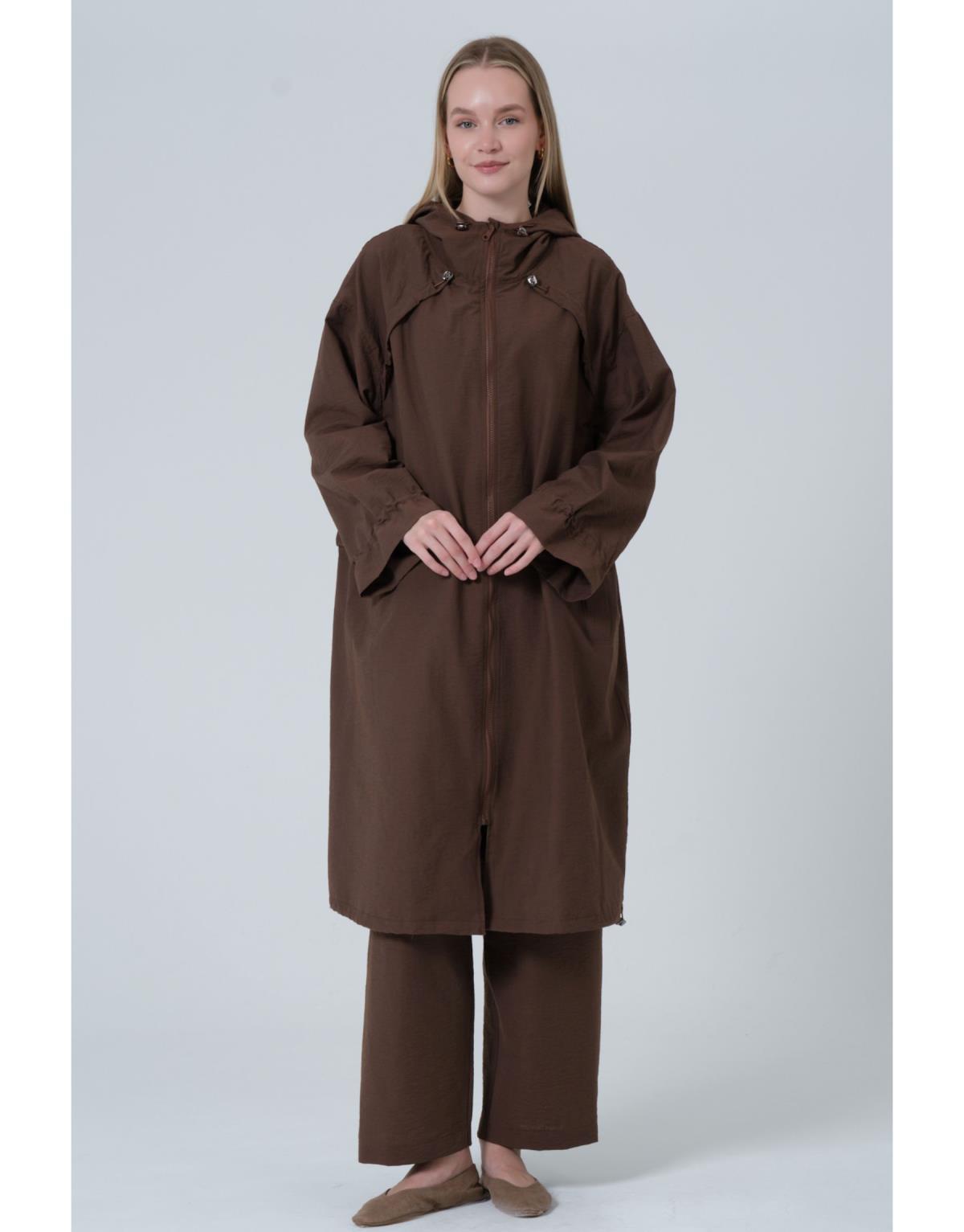 Vesp Uzun Yağmurluk Kahve - Kahve