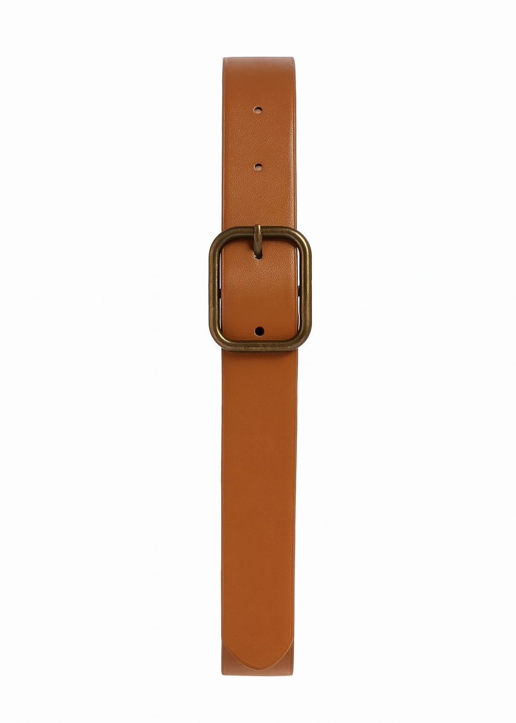 Antik Sarı Tokalı Suni Deri Kemer Taba