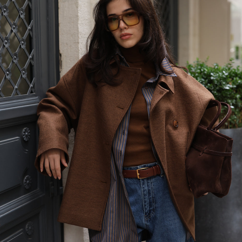 Kısa Kaşe Kaban Kahve