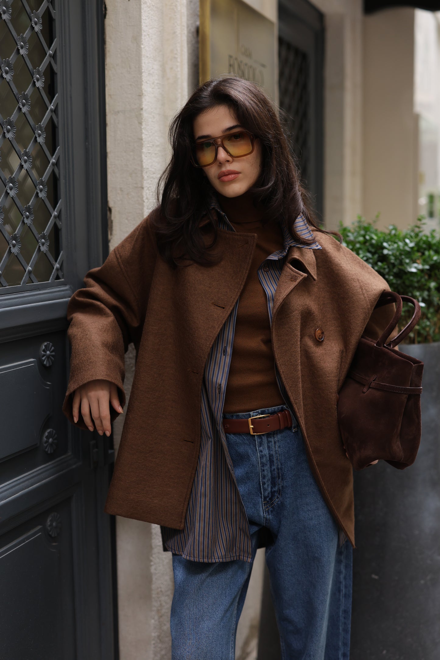 Kısa Kaşe Kaban Kahve