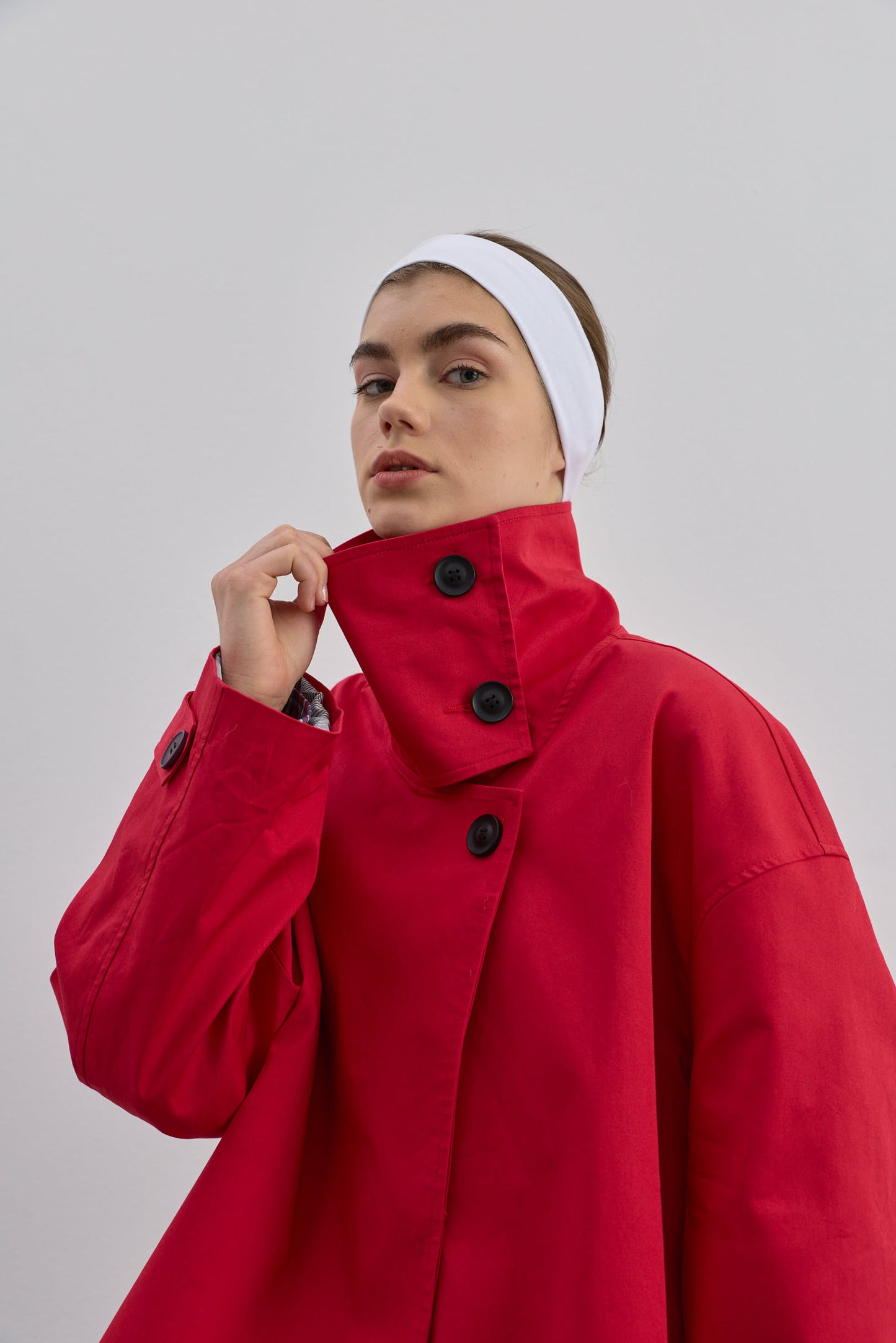 Kısa Trenç Kırmızı