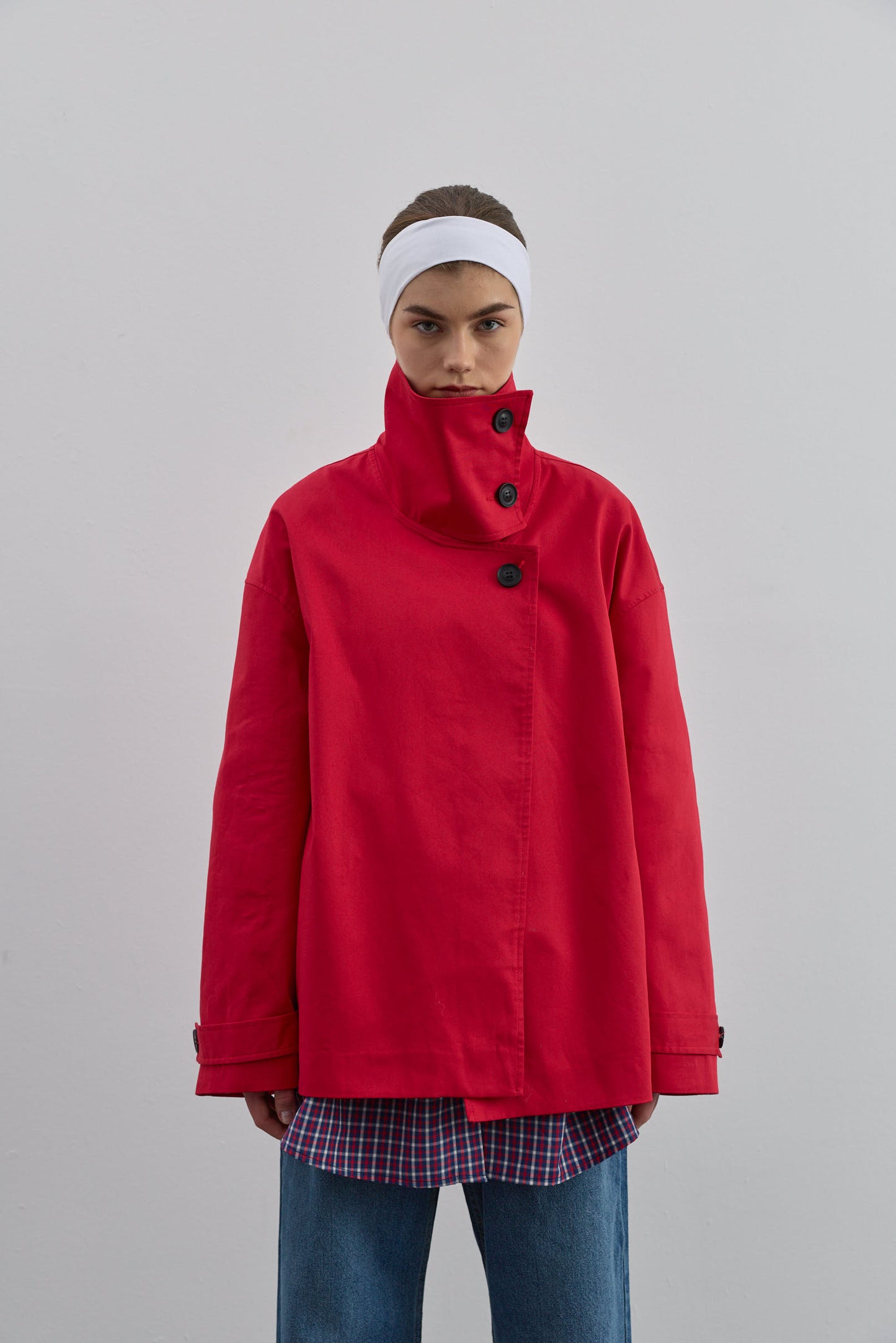 Kısa Trenç Kırmızı